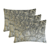 Glimmer Shards - Silver Velvet Lumbar Pillow Cover