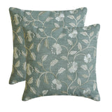 Fiorella - Blue & Gray Cotton Linen Throw Cushion Cover