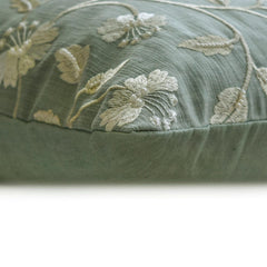 Fiorella - Blue & Gray Cotton Linen Throw Cushion Cover