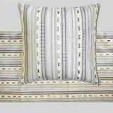 Timeless Stripes - Velvet Gray, Blue Decorative Bed Runner and Cushion Cover