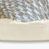 Diamond Brilliance - Silver & Clear Art Silk Throw Cushion Cover