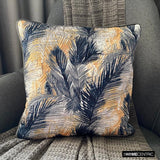In The Tropics - Green Satin Throw Cushion Cover