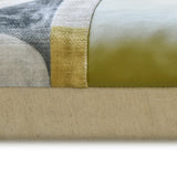 Joyful Jumble C - Chartreuse Green Cotton & Faux Leather Lumbar Pillow Cover