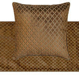 Geolux Legacy Brown - Velvet Brown Decorative Bed Runner and Cushion Cover