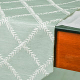 Marlowe Mint - Green Jacquard Decorative Table Runner
