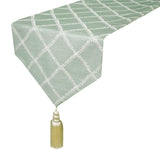 Marlowe Mint - Green Jacquard Decorative Table Runner