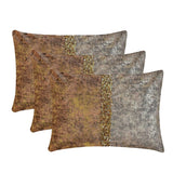 Shimmering Corrosion - Rust & Gold Velvet Lumbar Pillow Cover