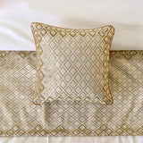 Auric Gem - Velvet Gold Decorative Bed Runner and Cushion Cover