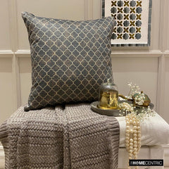 Nour Charcoal - Charcoal Velvet Throw Cushion Cover