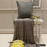 Nour Charcoal - Charcoal Velvet Throw Cushion Cover