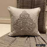 Nazanin Silver - Silver Jacaquard Throw Cushion Cover