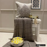 Nazanin Silver - Silver Jacaquard Throw Cushion Cover