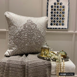 Nazanin Silver - Silver Jacaquard Throw Cushion Cover