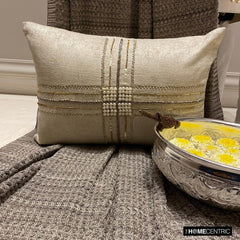 Zarae - Gold Jacquard Lumbar Cushion Cover