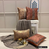 Rust Shards - Rust Velvet Throw Cushion Cover