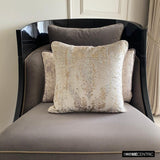Aurum Shine - Silver & Gold Velvet Throw Cushion Cover