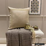 Linen Pearlshine - Beige Linen Throw Cushion Cover