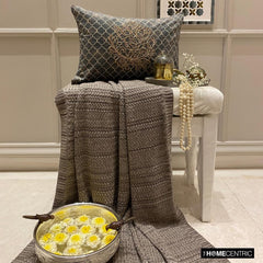 Malika Charcoal - Charcoal Velvet Lumbar Cushion Cover