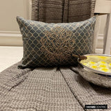 Malika Charcoal - Charcoal Velvet Lumbar Cushion Cover