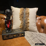 Exotic Feathers - Beige Linen Throw Cushion Cover