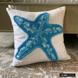 Starfish Island - White Linen Throw Cushion Cover