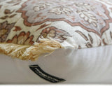 Autumn Serenade - Beige & Gray Velvet Decorative Throw Cushion Cover