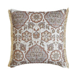 Autumn Serenade - Beige & Gray Velvet Decorative Throw Cushion Cover