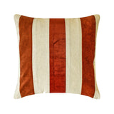 Velvet Band Orange Throw Cushion Cover