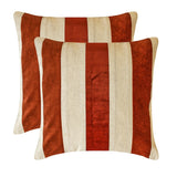 Velvet Band Orange - Orange Velvet & Linen Autumn  Throw Cushion Cover