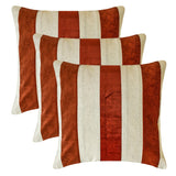 Velvet Band Orange - Orange Velvet & Linen Autumn  Throw Cushion Cover