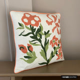 Peachy Petals - Peach Cotton Throw Cushion Cover