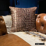 Safari Track - Brown Velvet Throw Cushion Cover