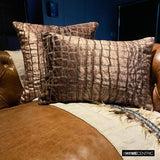 Safari Track - Brown Velvet Throw Cushion Cover