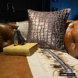 Safari Mirage - Brown Velvet Throw Cushion Cover