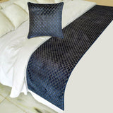 Geolux Legacy Navy Decorative Bed Runner and Cushion Cover