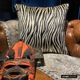 Zebra Crossing - Black N White Velvet Throw Cushion Cover