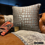 Animal Shimmer - Blue Jacquard Throw Cushion Cover