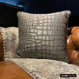 Animal Shimmer - Blue Jacquard Throw Cushion Cover