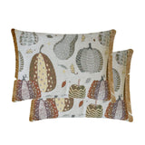 Cozy Pumpkins - Purple Woven Jacquard Decorative Lumbar  Cushion Cover