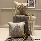 Nazanin Silver - Silver Jacaquard Throw Cushion Cover