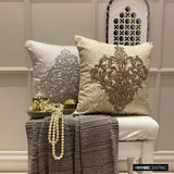 Nazanin Silver - Silver Jacaquard Throw Cushion Cover