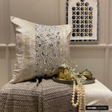 Gilted Sparkle - Gold Jacquard Throw Cushion Cover