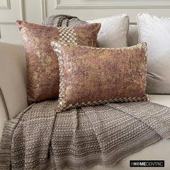 Gold Shards - Gold Velvet Throw Cushion Cover