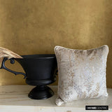 Aurum Shine - Silver & Gold Velvet Throw Cushion Cover
