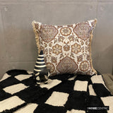 Autumn Serenade - Beige & Gray Velvet Decorative Throw Cushion Cover