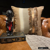 Feather Friend - Beige Linen Throw Cushion Cover