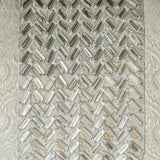 Jeweled Esme - Silver Jacquard Lumbar Cushion Cover