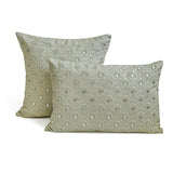 Jeweled Kira - Silver Jacquard Lumbar Cushion Cover