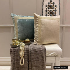 Velvet Pearlshine - Teal Velvet Throw Cushion Cover
