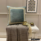 Velvet Pearlshine - Teal Velvet Throw Cushion Cover